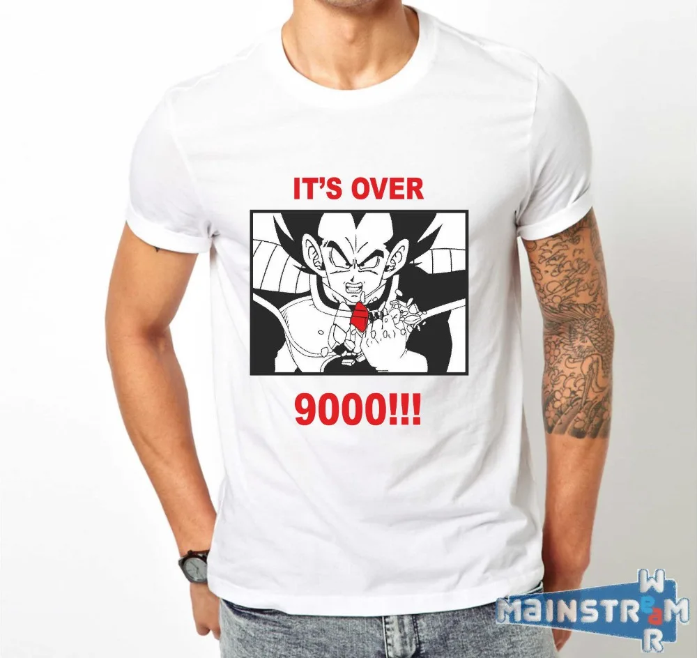 cheap T Shirt Maglietta It #039;S Over 9000 Nine Thousand Vegeta Dragon Ball Level T Shirt 2019 Creative Novelty Summer Cotton Tee Shirts