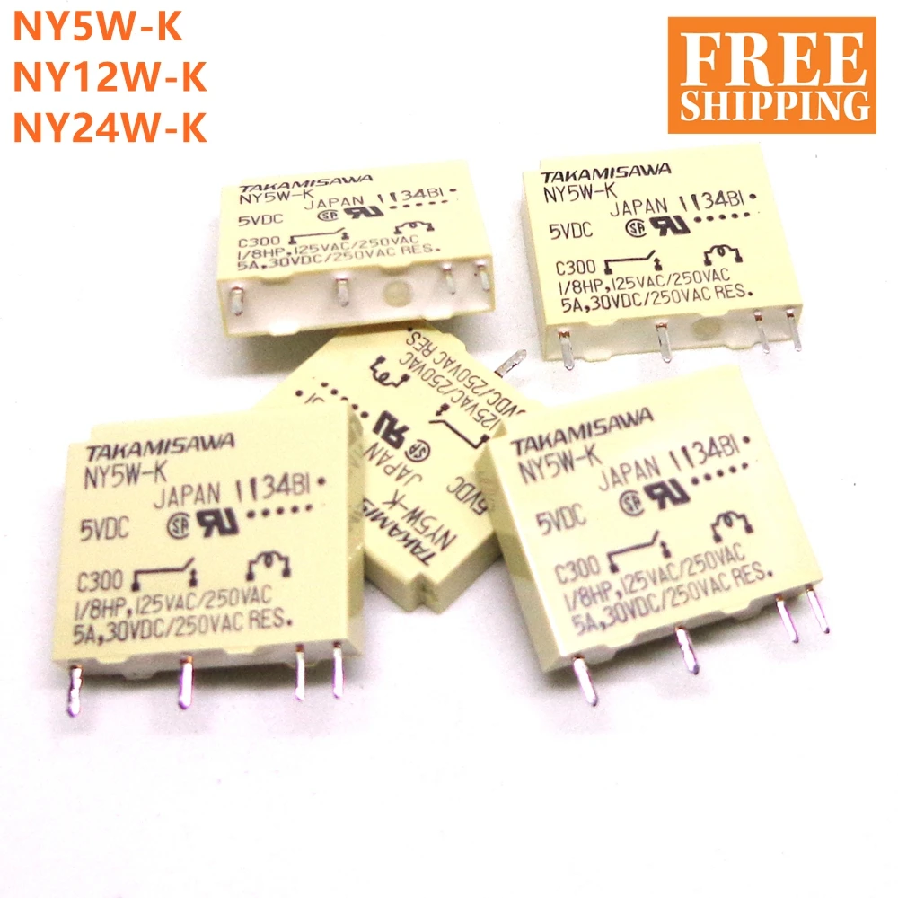 10 шт. takamisawa реле NY5W-K NY12W-K NY24W-K 5V 12V 24V DC абсолютно и реле