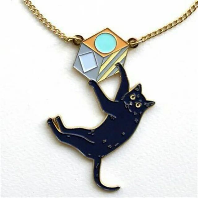 Модное многослойное ниспадающее ожерелье на шею для женщин Луна Звезда Кошка двойной Круглый Кубический геометрический Шарм цепочка ожерелье ювелирные изделия