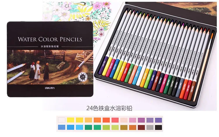 Preise Hohe qualität wasserlösliche blei 24 farbe 36 farbe 48 farbe 72 farbe eisen box bleistift malerei färbung Zeichnung Kunst liefert