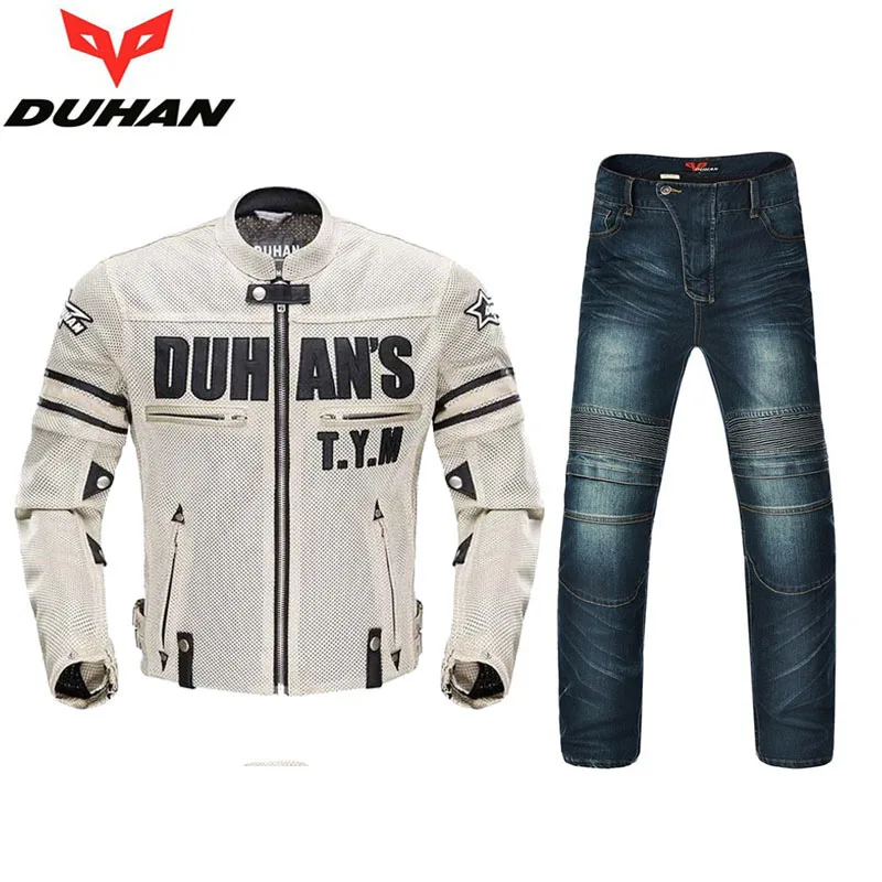 

DUHAN Motorcycle Men's Summer Mesh Oxford Cloth Jacket Clothing Motocross Off-Road Racing Protection Coat&Pants