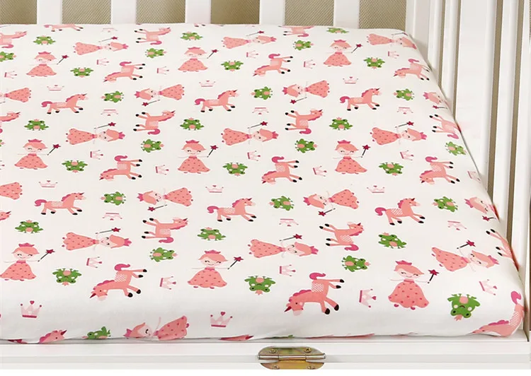 Хлопок, простыня для кроватки, супер мягкий матрас для детской кровати, защитный чехол, мультяшный олень, постельное белье для новорожденных, размер 120*65 см