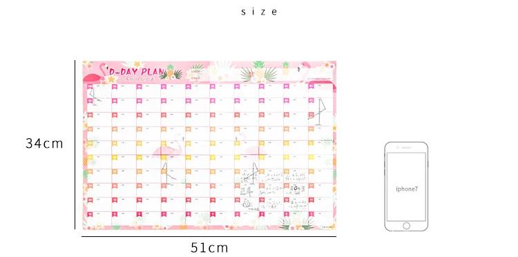 Планировщик 100 дневные календари планировщик милый мультфильм бумажные идеи план книга кавайные канцелярские школьные офисные принадлежности