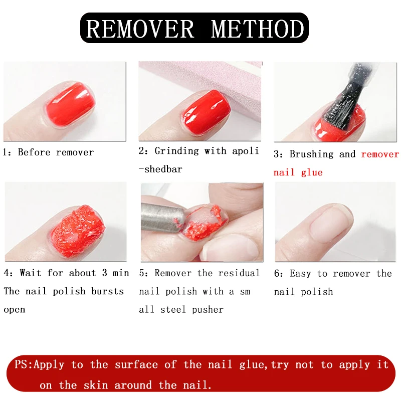 15ML 2 Minutes Portable Burst Magic Remover Gel Nail Art Primer Acrylic Clean Soak Off Degreaser for Nail Polish Remove TSLM2