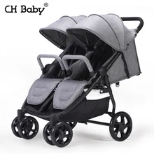 Chbaby двойная детская тележка с откидывающейся складной четырехколесный амортизатор с двумя ручками