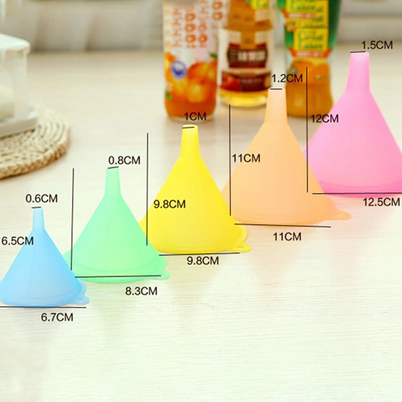 5pcs/Set Plastic Funnel Small Medium Large Variety Liquid Oil Kitchen Set Funnel Small Medium Liquid Oil Large Variety Kit