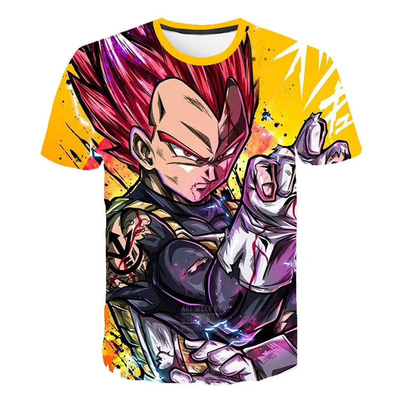 Новые футболки Dragon Ball Z мужские летние с 3D принтом Супер Саян Гоку черные Zamasu Vegeta