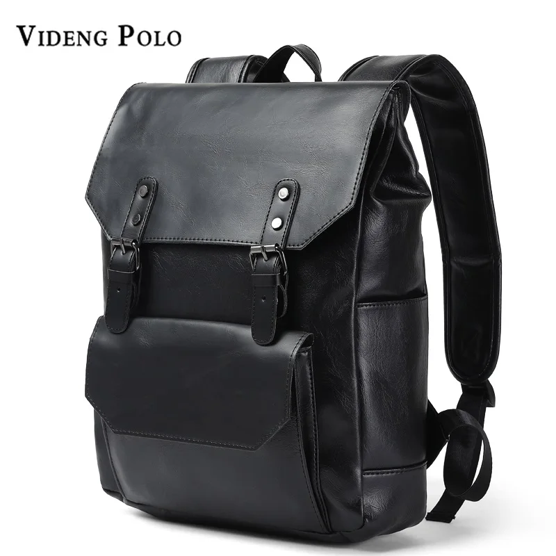 New Luxury Brand Crazy Horse Men Backpack Leather Vintage Daypack ...