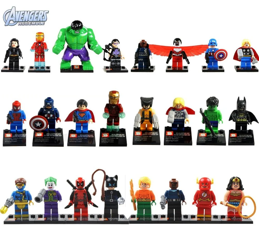 Marvel Super Heroes Figures 24 Pcs/lot The Avengers Building Blocks