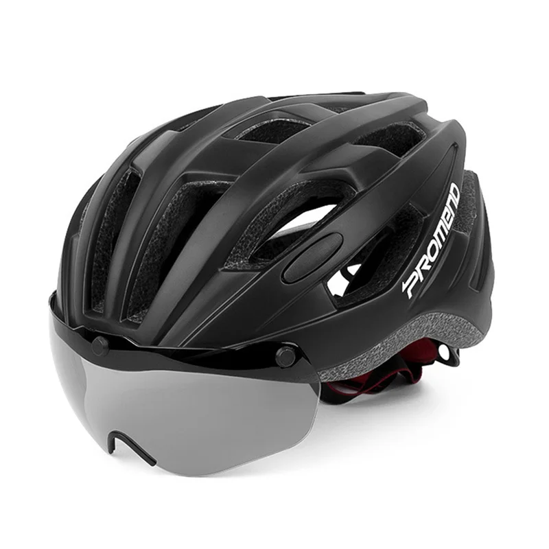 

PROMEND Cycling Helmet with TT Lens Integrally-molded Road Bicycle MTB Helmet with Magnetic Goggles Ultralight Bike Helmet