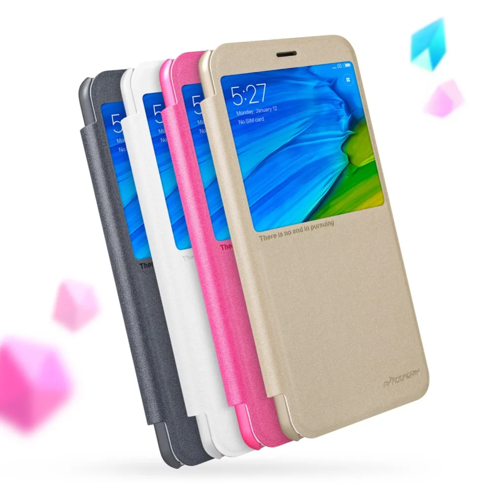 

Xiaomi Redmi Note 5 pro Case 5.99 inch NILLKIN Sparkle Flip Leather Smart Wake UP View Window PC Cover For Redmi Note 5 Prime