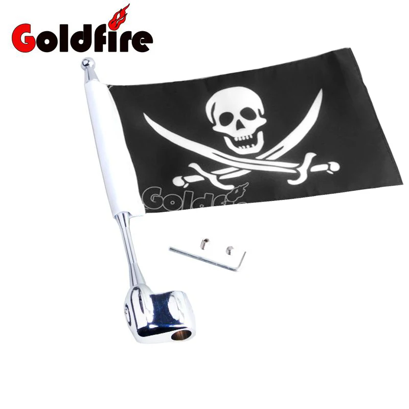 

Motocycle flag Side Mount Luggage Rack Antenna Vertical Pirate Flag Pole For Honda GoldWing GL1800 GL1500 2001-2012