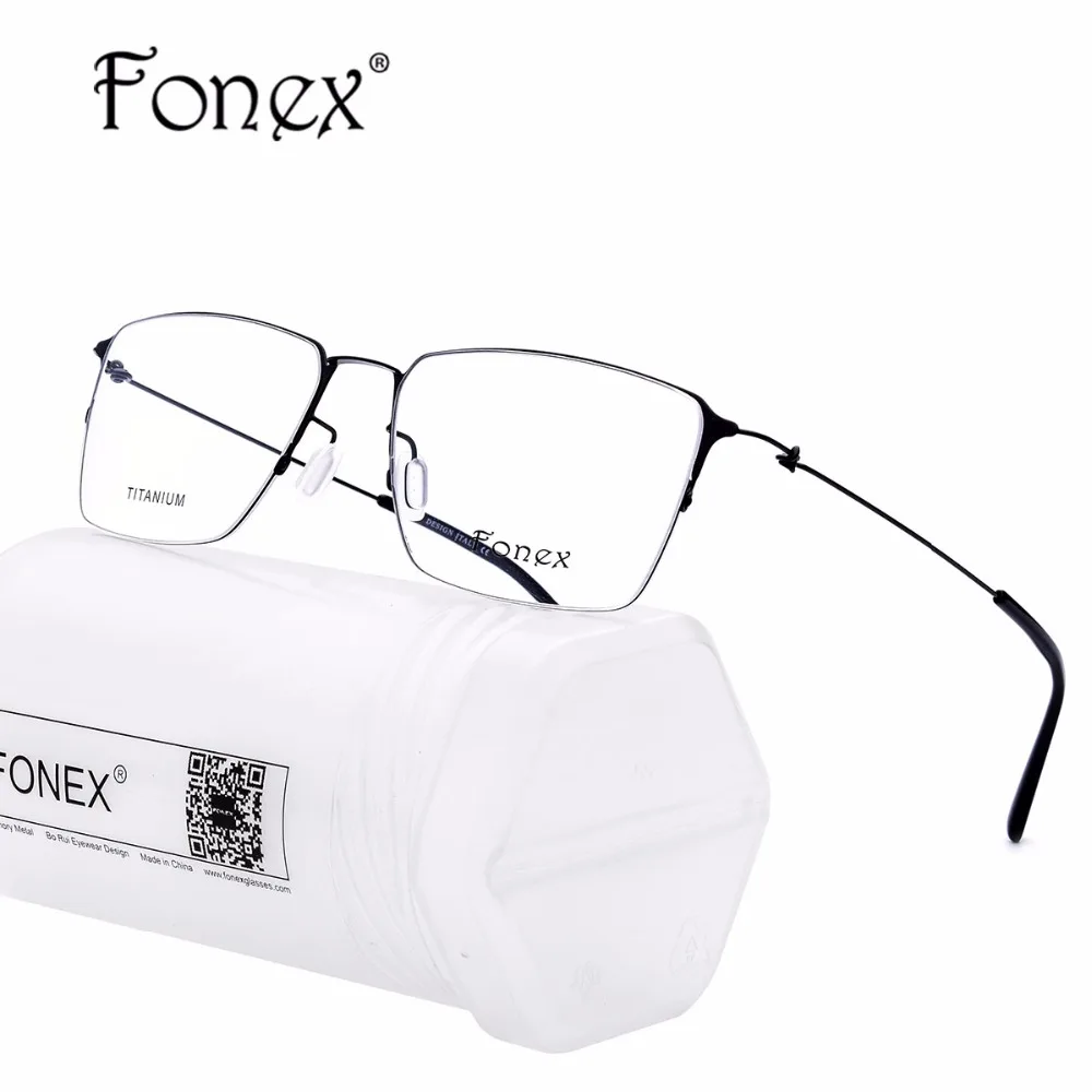 FONEX 2017 Screwless Eyewear Korean Glasses Frame Men Rimless Titanium ...