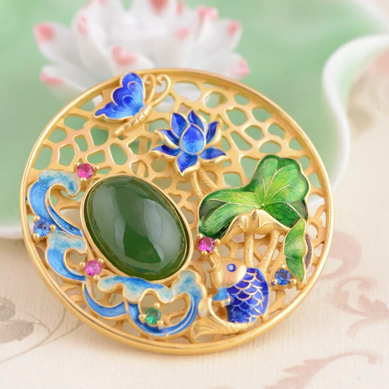 

Deer King jewelry S925 sterling silver gilt Pendant inlaid natural exquisite high-end new early adopters