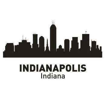 

INDIANAPOLIS City Decal Landmark Skyline Wall Stickers Sketch Decals Poster Parede Home Decor Sticker