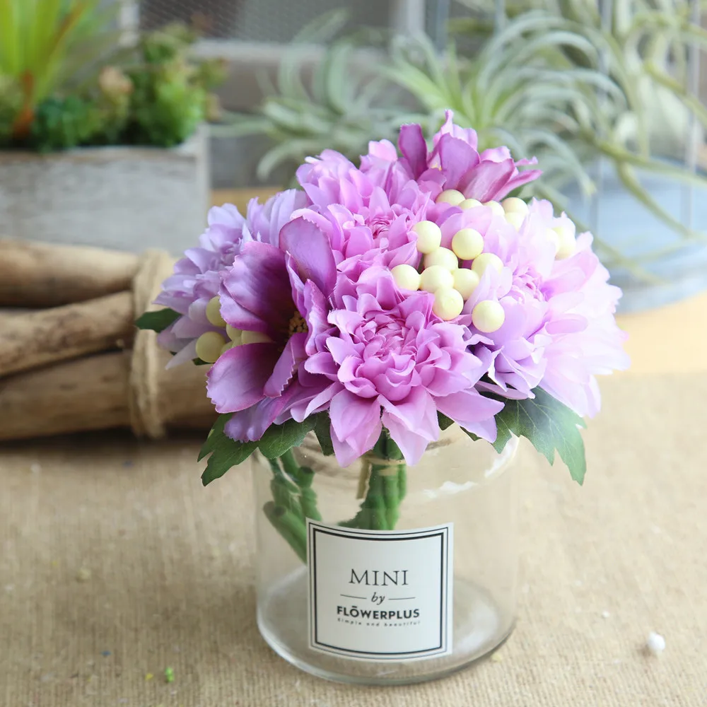 

Artificial Silk Fake Flowers Leaf Rose Floral Wedding Valentine's Day Home Bouquet Party Home Decor indoor Table Desk Decoration