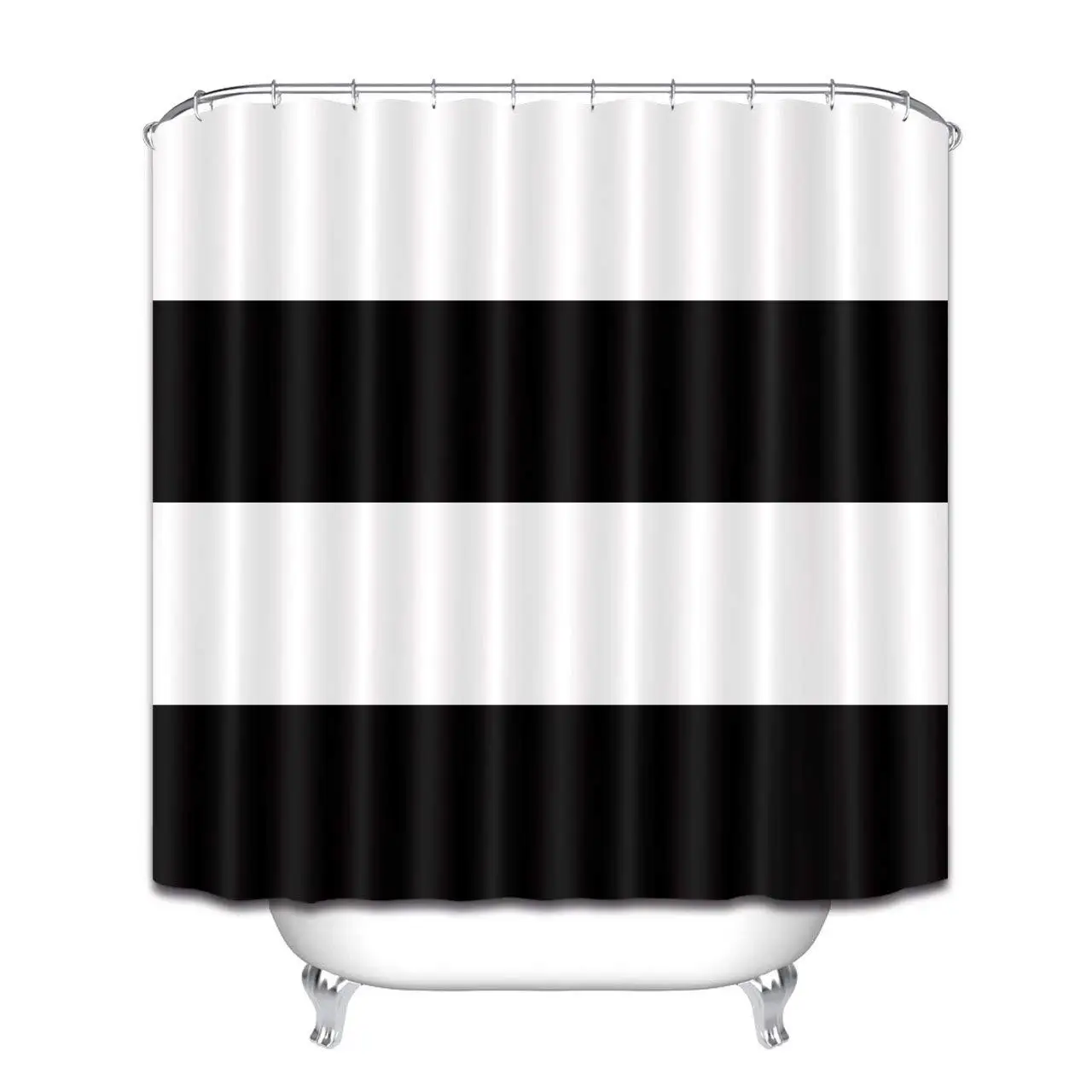 Черно белая полоска для душа шторка ванной Декор полиэстер Штора ванны занавеска