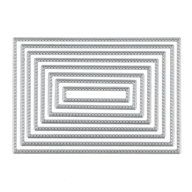 8Pcs Rectangle Cutting Die Stencil DIY Scrapbooking Album Paper Card