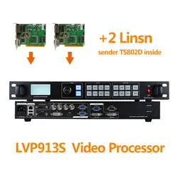 Led-арендный видео процессор LVP913S с 2 Linsn ts802d отправки карты светодиодный экран процессором индивидуальные разрешение P5 Indoor