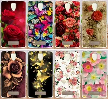 Bela Flor Rosa Peônia Tulipa Borboleta Capa PC Casos Paiting para lenovo a2010 2010 um caso de telefone celular capa shell Capa