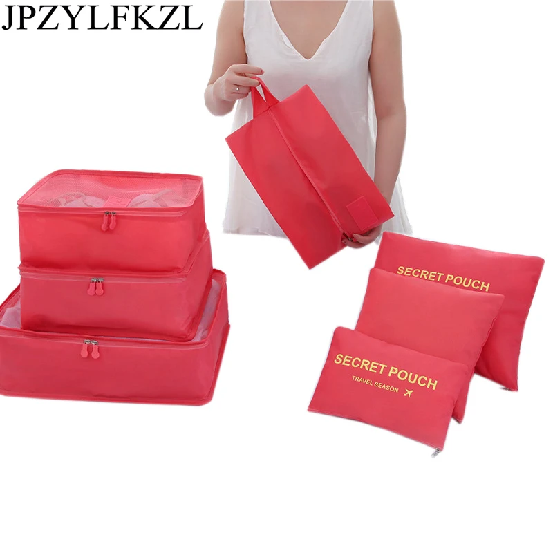 

JPZYLFKZL 7Pcs New Portable Travel Cosmetic Bag Waterproof Clothing Cosmetic Organizer Underwear Bra Box Cosmetic Storage Bag