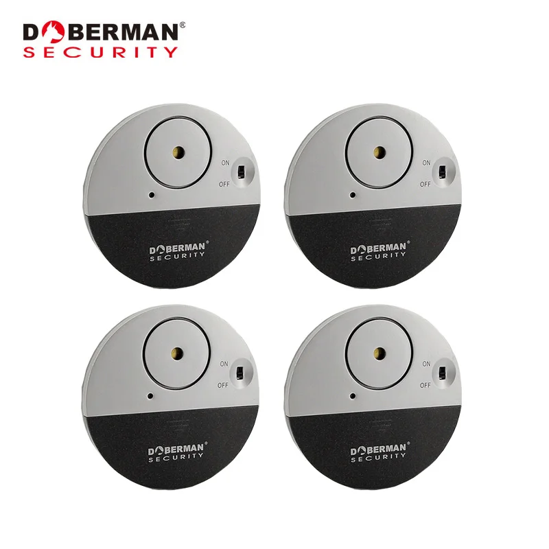 

SE-0106 Direct Factory 4 PCS/Package Door & Window Vibration Sensor Alarm for House 100dB Sound Alarm Working Distance 50M