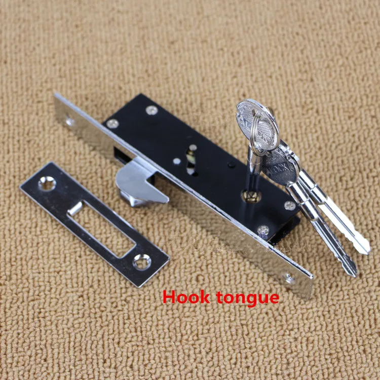 Comprar Bloqueo de gancho de puerta deslizante de aleación de aluminio, bloqueo invisible, para puerta de madera, enmarcada puerta de vidrio, llave transversal, fuerte, duradero, herrajes para puertas