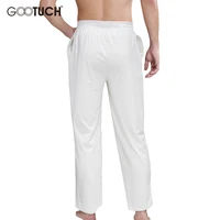 Плюс Размеры Домашняя одежда Мужская хлопок сна Человек строка свободные пижамы брюки мужские однотонные дышащие Цвет штаны для дома G-2559