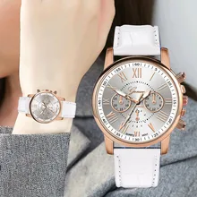 Caliente Número romano damas de banda de cuero de las mujeres de cuarzo relojes de pulsera montre femme жн reloj mujer zegarek damski relojes para mujer