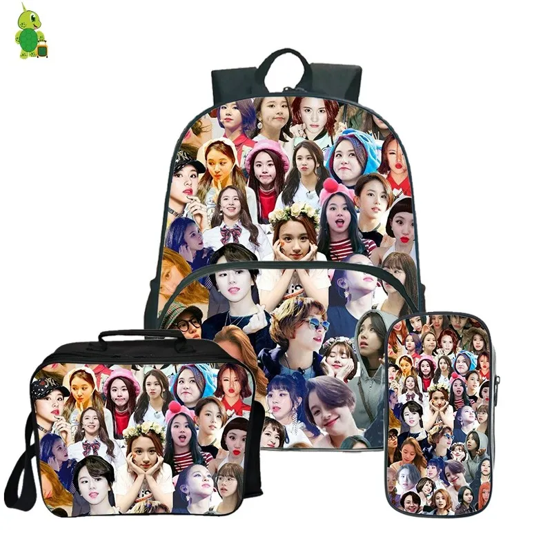 5 Kpop Twice Fancy You рюкзаки школьные сумки для книг подростков мальчиков девочек Mochila рюкзак для ланча Дети Путешествия Рюкзак с пенал - Цвет: 5
