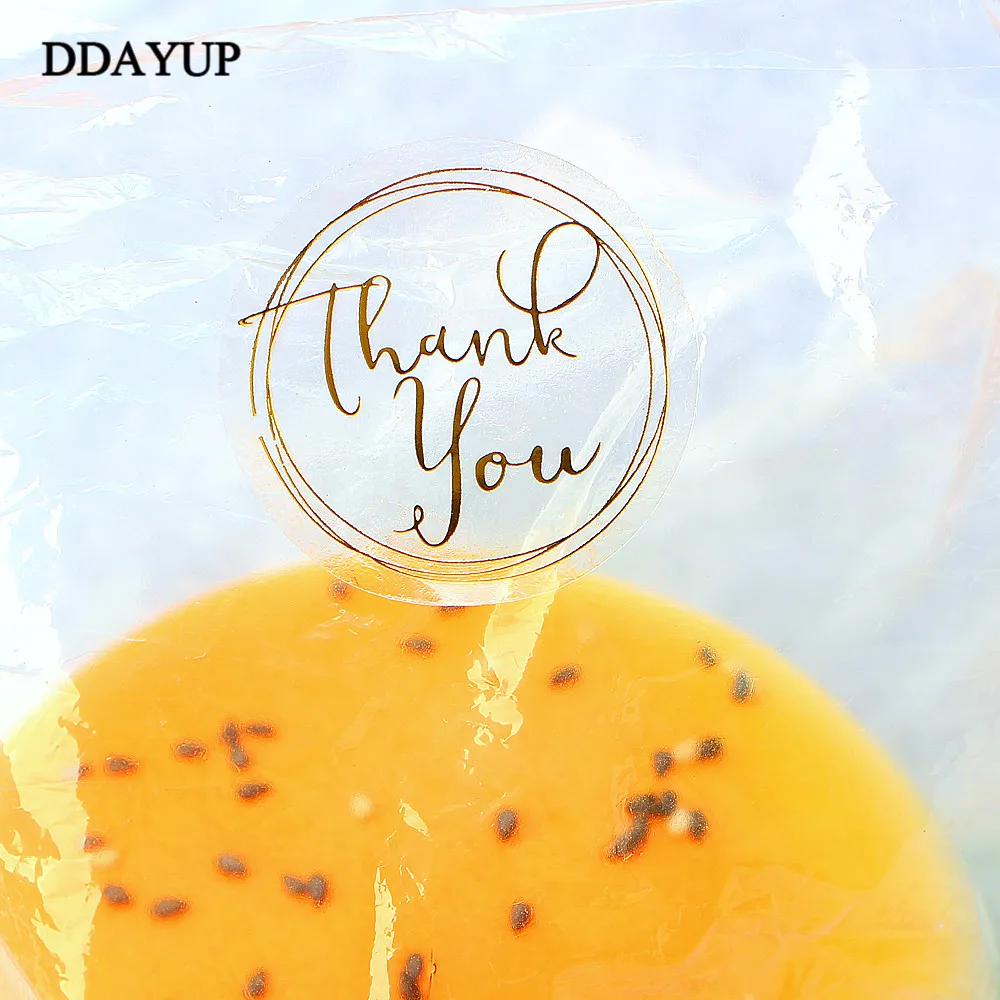 120Pcs/Lot Round Transparent Design Thank You Seal Stickers DIY Deco Gift Sticker Label Stationery Supplies