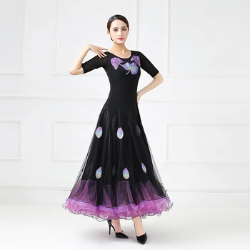 

New Dress 2019 Summer Modern Dance Skirt Ballroom Dance Big Swing Practice Skirt Square Dance Dress High-End Custom