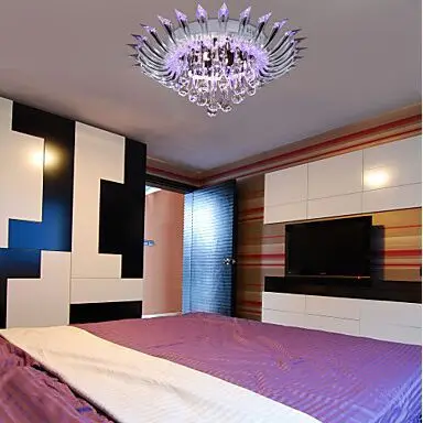 

LED 5 Light k9 Crystal Flush Mount with Remote Control G4 Bulb 85-240vFree shipping