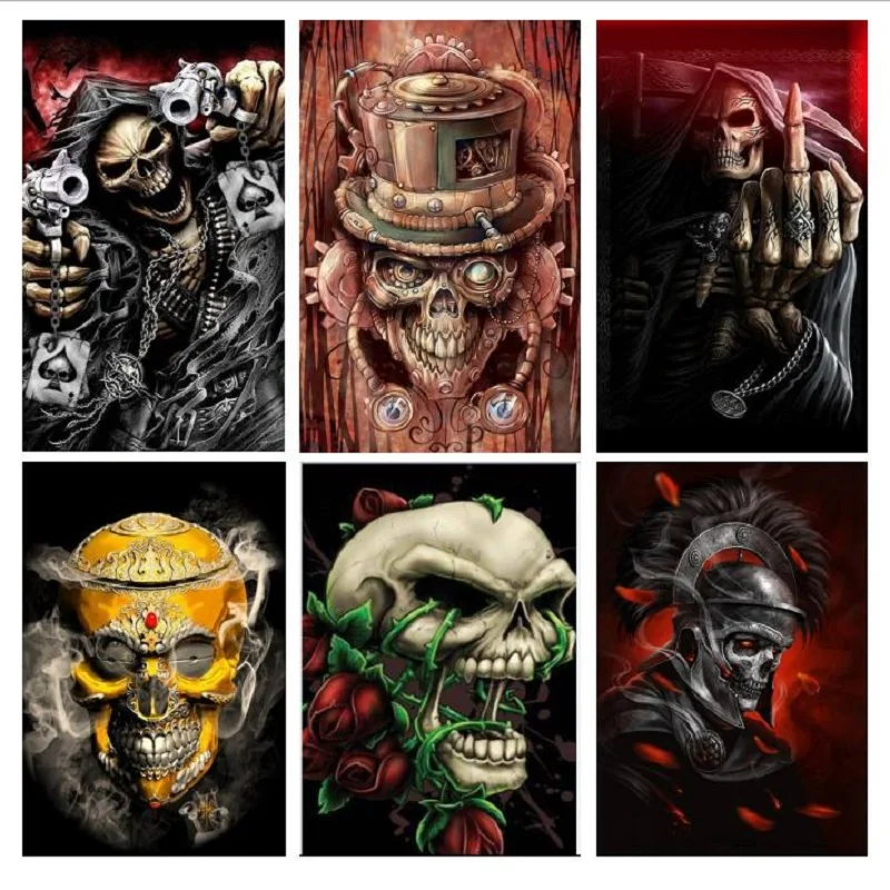 

5D DIY Diamond Painting Skull Admiral-Gold Full Square Diamond Embroidery Mosaic Cross Stitch Kit Set Home Decor Needlework LRR