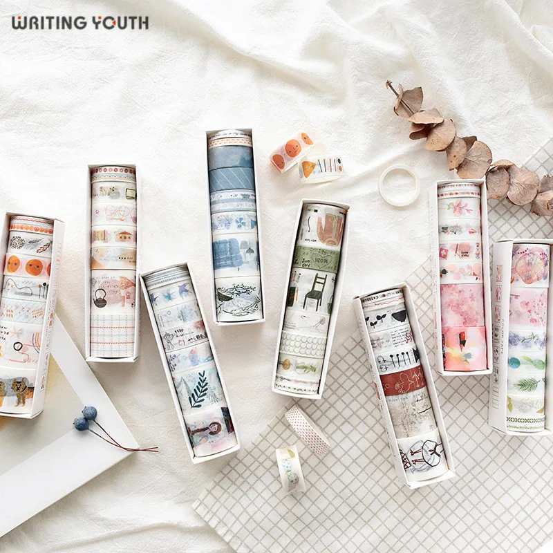 

8Pcs/Set Creative Good Life Series Washi Tape DIY Decoration Scrapbooking Planner Masking Tape Students Stationery