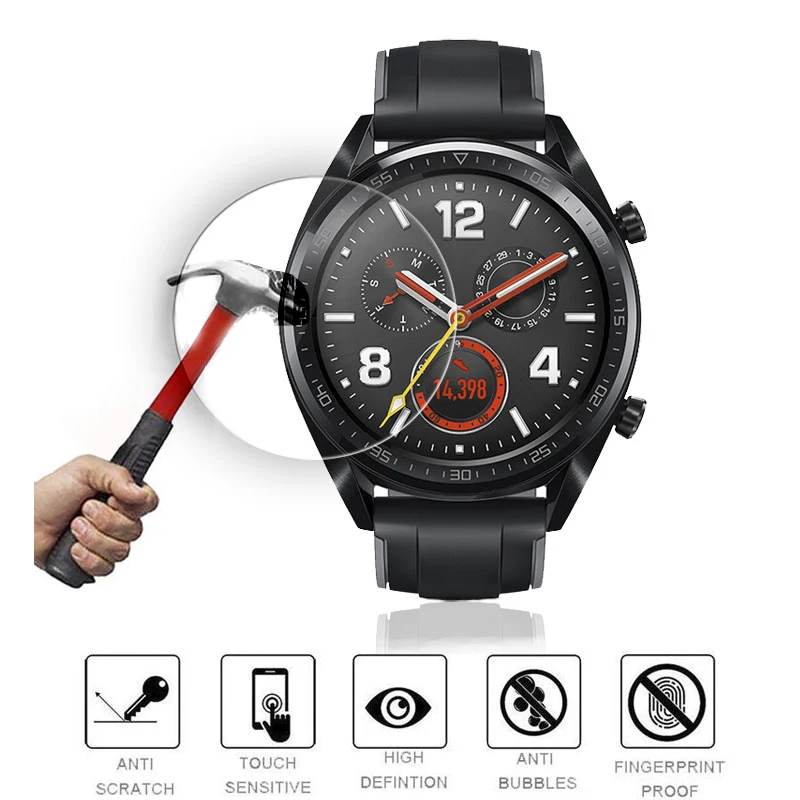 

3 pcs/lot Tempered Glass Screen Protector for Huawei Watch GT 9H Hardness Anti-Scratch Protective Film for Huawei Watch GT