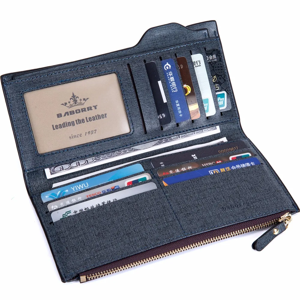 

2019 Men Long Wallet Coin Bag zipper ID Credit Card Holder Bifold Coin Purse Top Brand clutch Wallet Pockets Promotion Gift