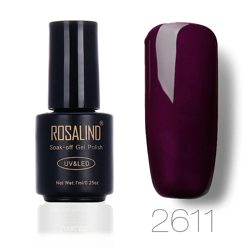 ROSALIND 7 мл серый лак для ногтей классический цвет УФ светодиодный гель лак для ногтей акриловый лак для ногтей набор инструментов для дизайна ногтей - Цвет: 2611