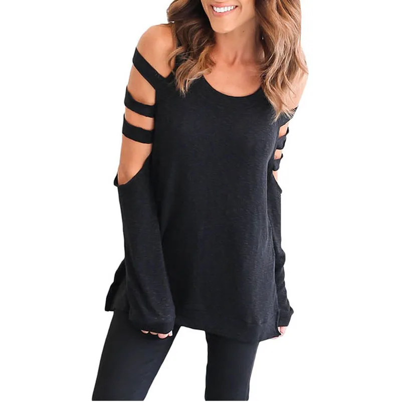 Black-Cold-Shoulder-Hollow-Out-Long-Sleeve-Top-LC25991-2-1