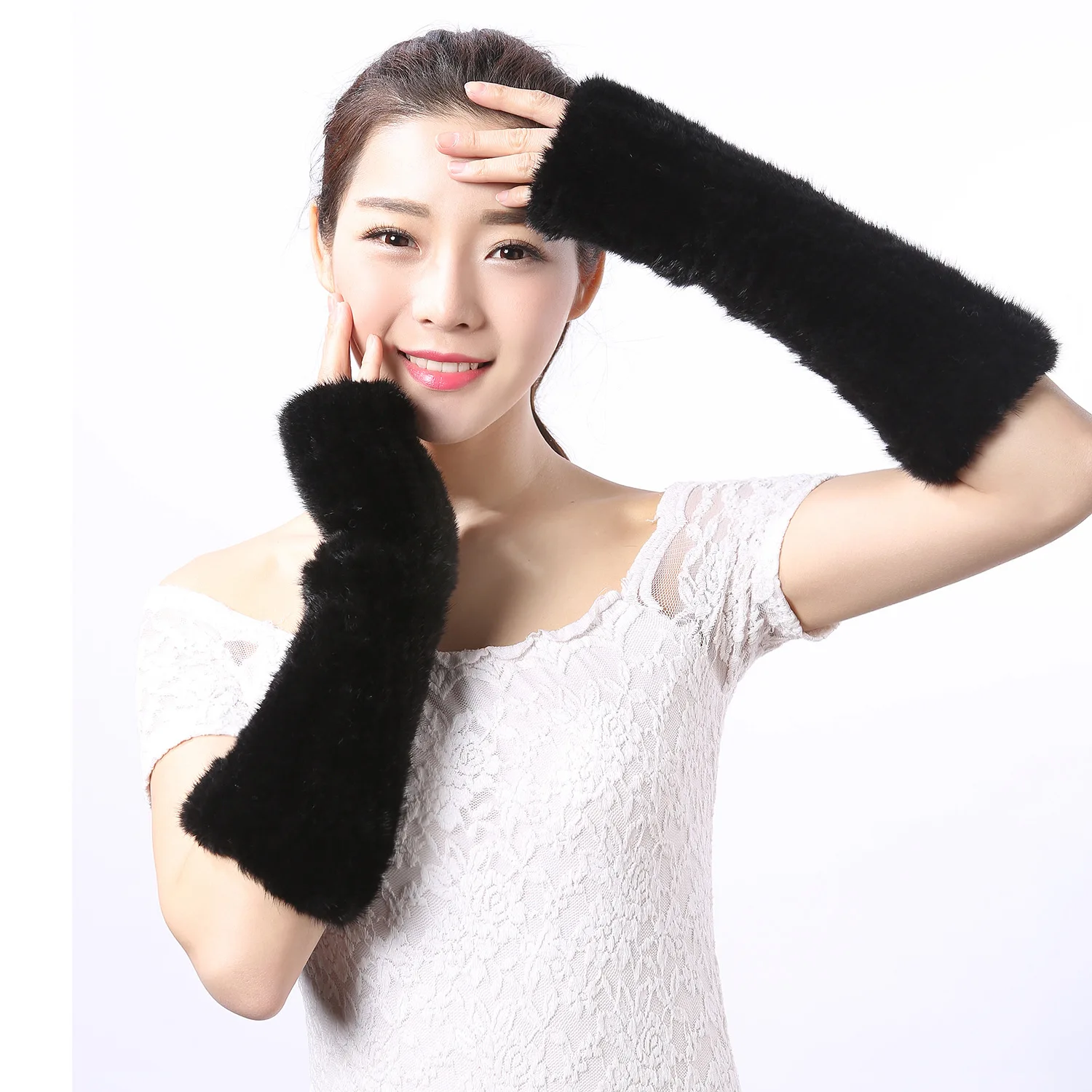 Women Fur Mittens 2016 Girl Fashion Gloves New Warm Mink Fur Glove