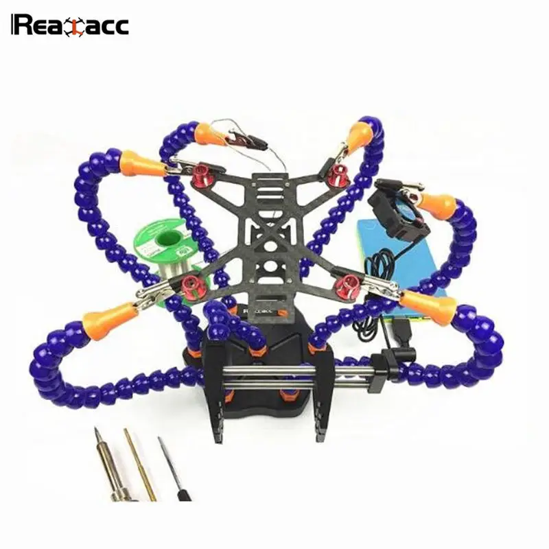Realacc V2 странная третья рука семь руку паяльная станция DIY Инструменты для ремонта USB вентилятор суппорт для RC моделей рама двигателя