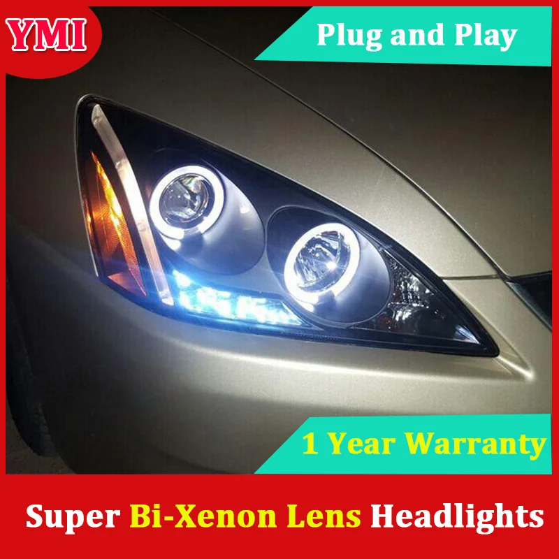 For Honda accord Headlights 2003 2007 accord LED Headlight DRL Bi Xenon