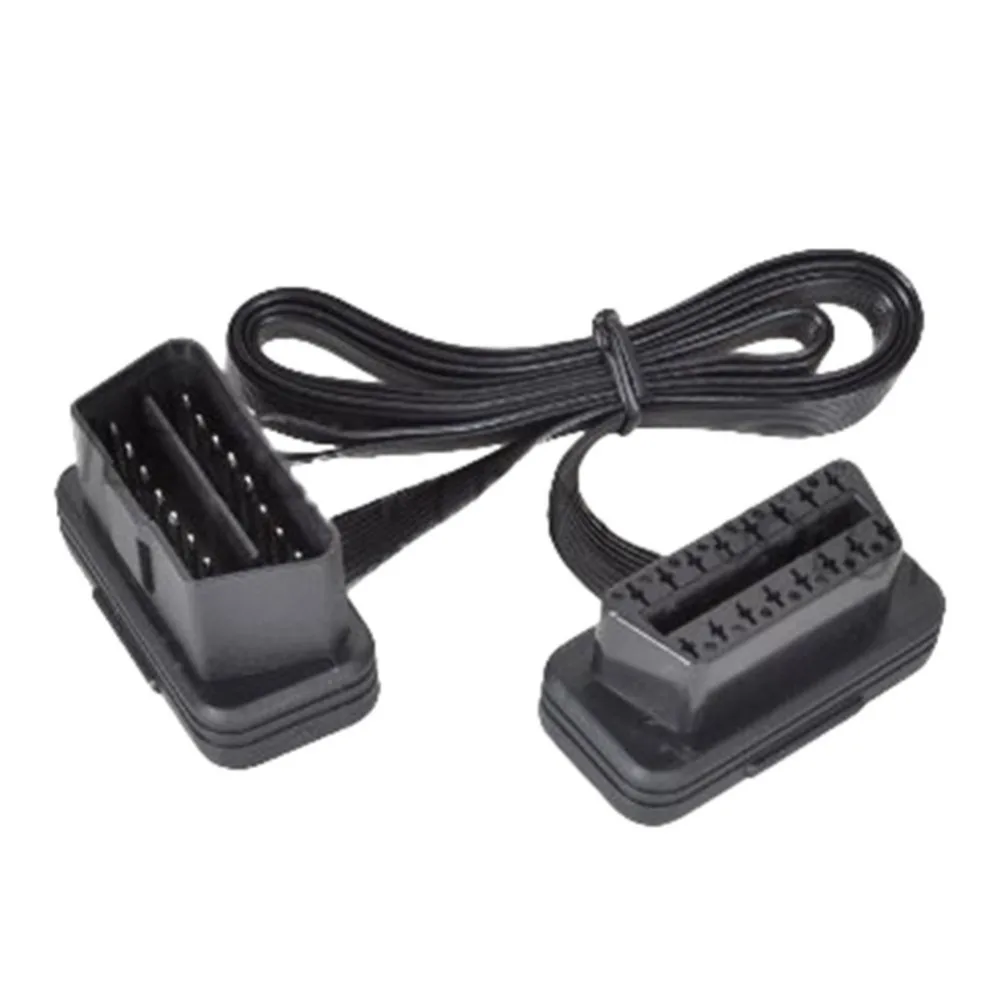 Flat+Thin As Noodle OBD 2 OBDII OBD2 16Pin Male to Female ELM327 Diagnostic Extension Cable Connector