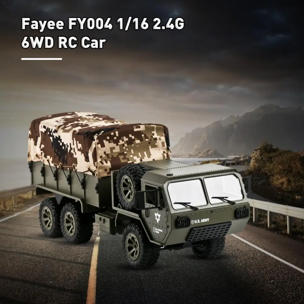 

For Fayee FY004 1/16 2.4G 6WD RC Car US Army Military Truck RTR Vehicle Crawler With Tent Remote Control Toy For Children's Gift