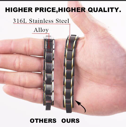 Чистый титановый браслет для магнитотерапии энергетический баланс мужской браслет забота о здоровье магнитные браслеты для артрита Мода