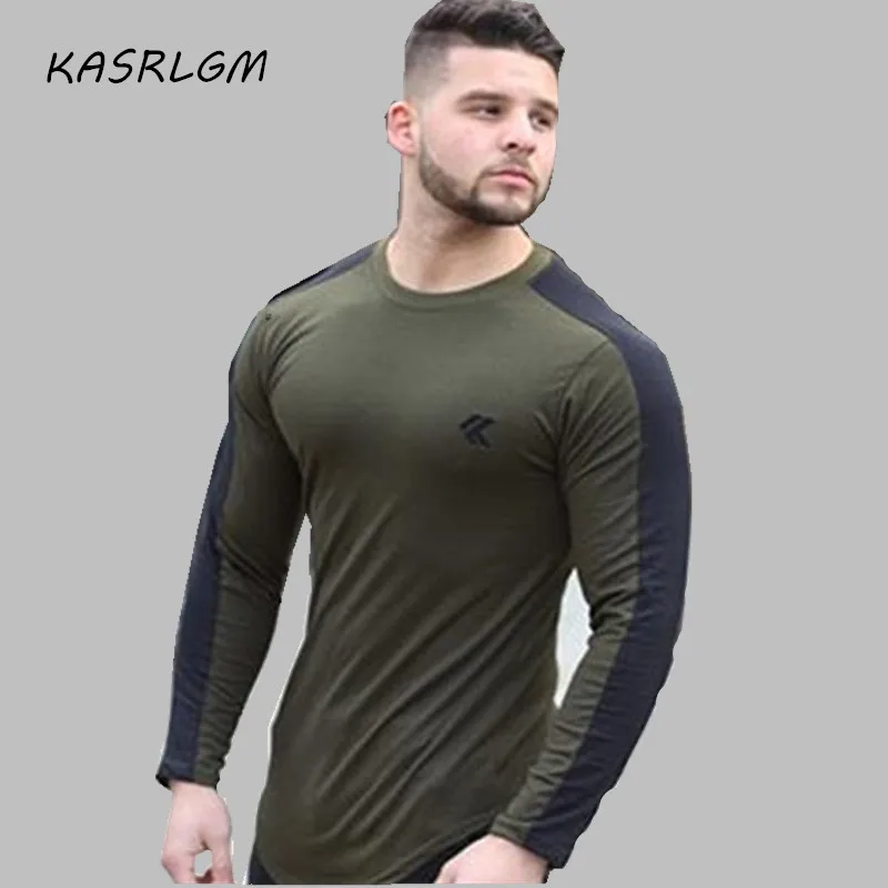 Мода 2018 г. для мужчин футболка Slim Fit Custom Crease Дизайн Длинные стильные роскошные