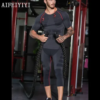

2019 Summer Mens High Elastic Long Johns Muscle Body Shaperswear Fitness Breathable Quick Dry Compression Thermal Underwear Set