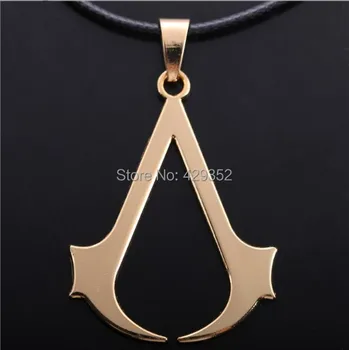 

2014 HOT Cospaly Jewelry Game Necklace Stainless Steel Pendant Necklage Gold/Silver For Men 24pcs/lot Wholesale