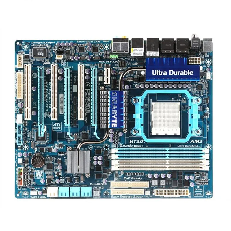 Оригинальная материнская плата AM3 790FX для Gigabyte GA MA790FXT UD5 системная AM2 DDR2 настольные