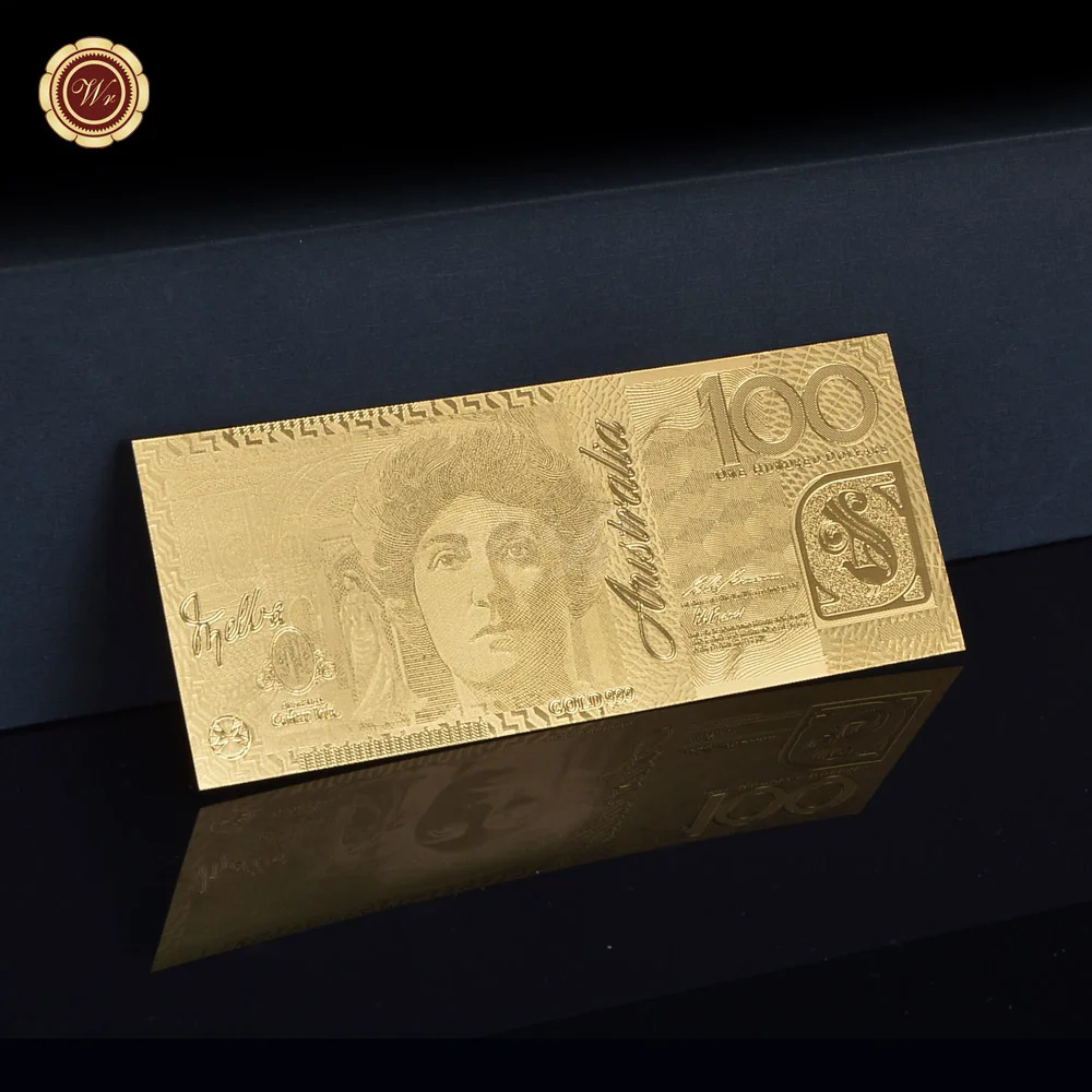 Яркие металлические золотые банкноты с тиснением, новые$100, австралийские банкноты, изысканные